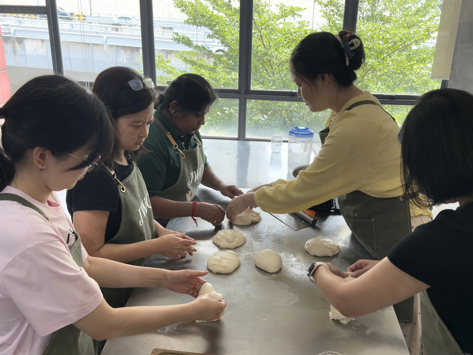 JWC Academy students practicing baking in class