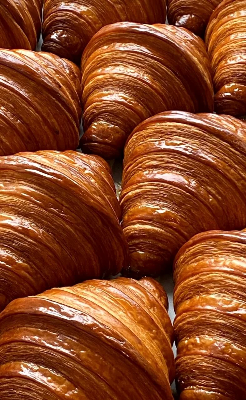 Fresh croissants from bakery course practice