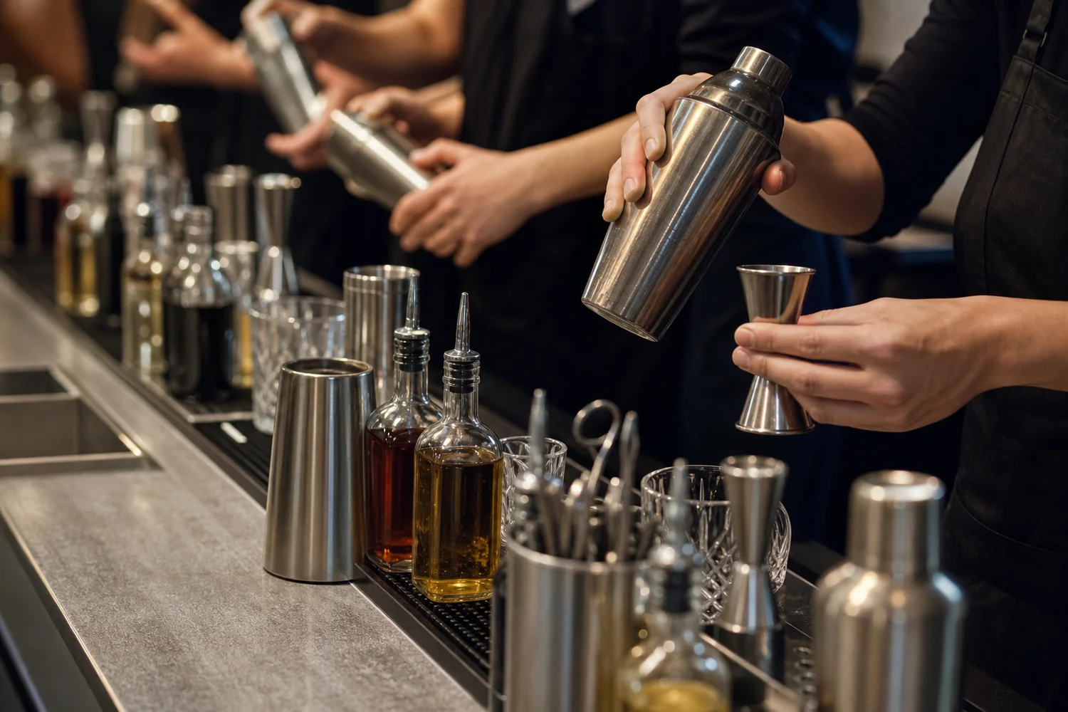 Concept image illustrating hands-on cocktail building practice