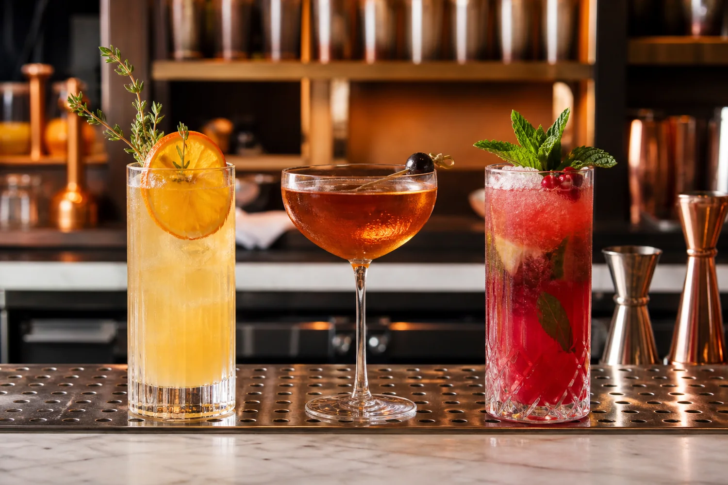 Concept image illustrating signature cocktail presentation